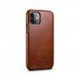 Icarer husă flip din piele pentru iPhone 11 - maro cacao