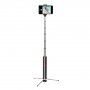 Baseus selfie stick telescopic bluetooth din aluminiu cu trepied - roşu