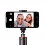 Baseus selfie stick telescopic bluetooth din aluminiu cu trepied - roşu