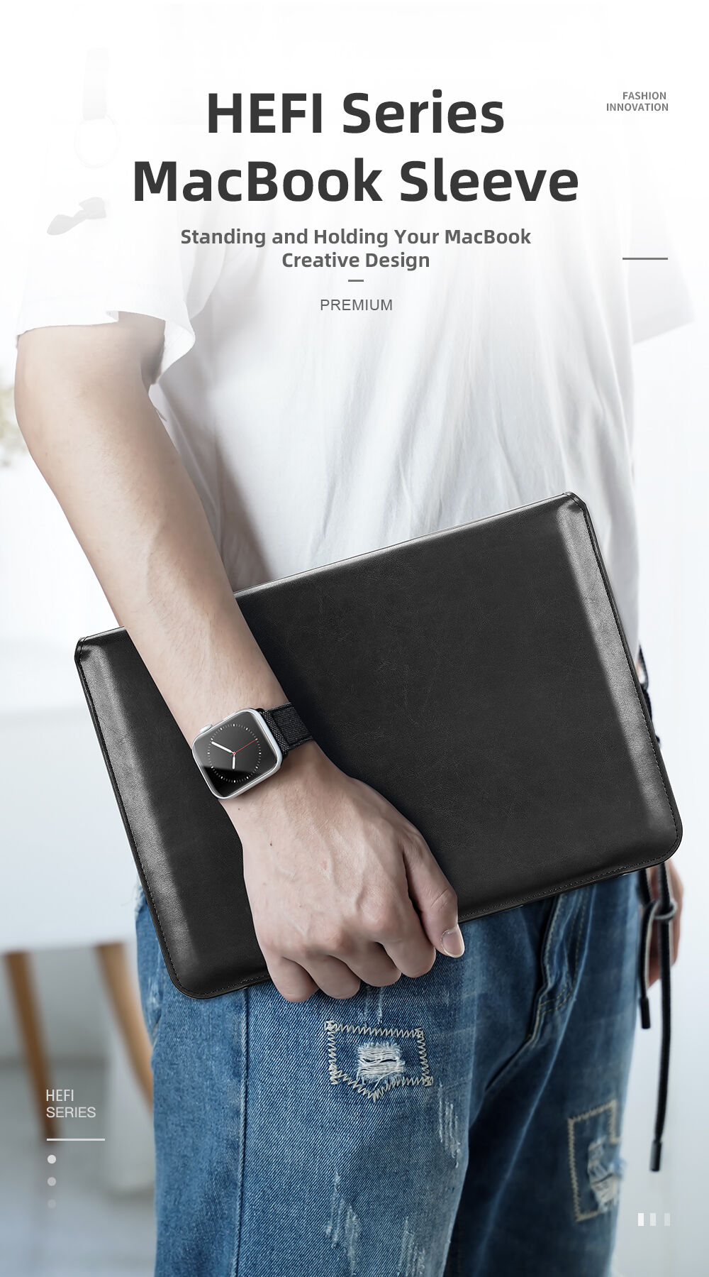 Dux Ducis Plic din piele PU cu suport integrat pentru MacBook 13