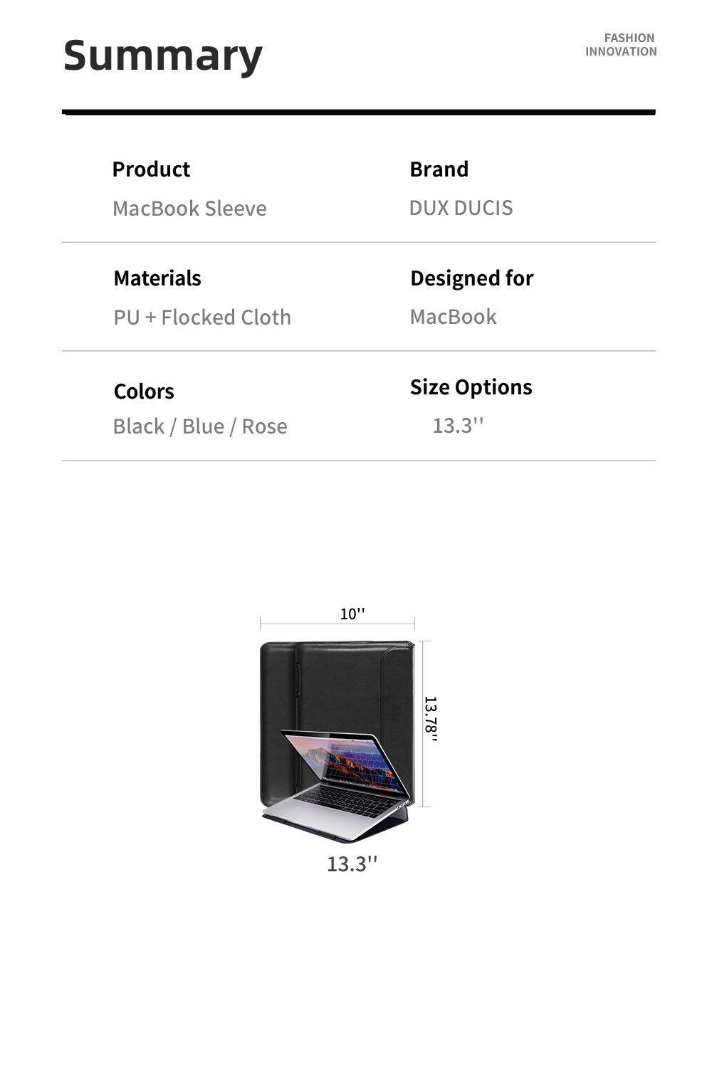 Dux Ducis Plic din piele PU cu suport integrat pentru MacBook 13