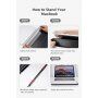Dux Ducis Plic din piele PU cu suport integrat pentru MacBook 13" / Air 13" / Pro 13" - negru