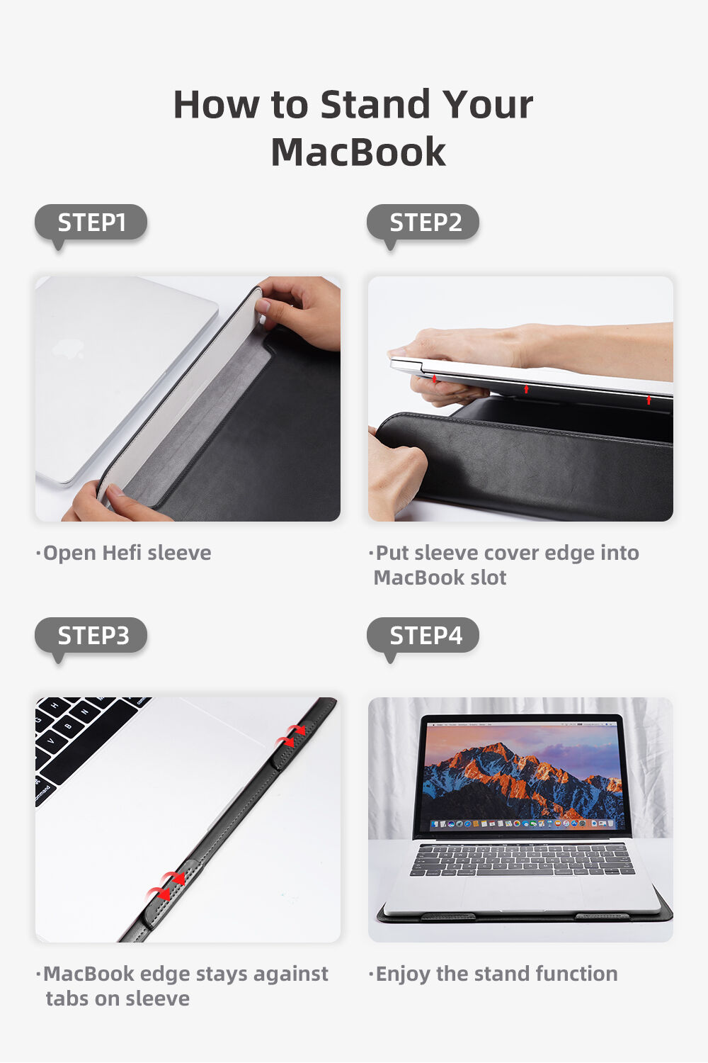 Dux Ducis Plic din piele PU cu suport integrat pentru MacBook 13