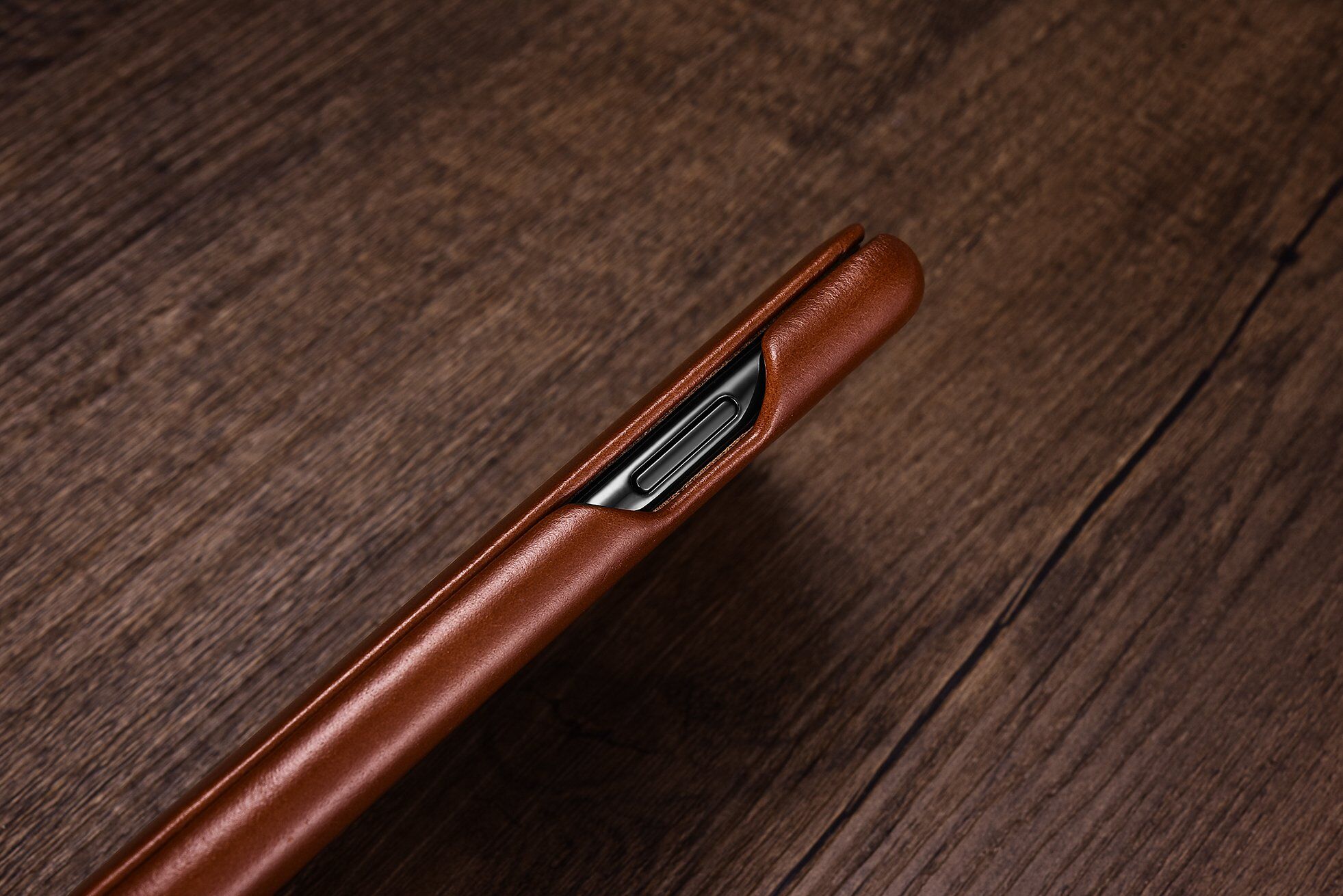 Icarer husă flip din piele pentru iPhone 11 - maro cacao