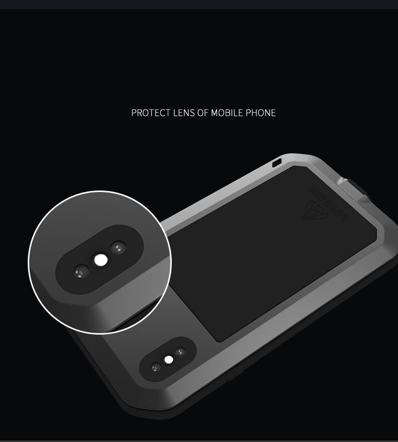 Love Mei carcasă foarte rezistentă la șoc/apă/praf pentru iPhone XS Max - negru
