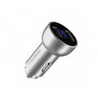 Încărcător auto MCDODO, cu două porturi (5V / 3.4A) şi display LED, pentru Apple iPhone / iPad / iPod - argintiu