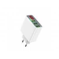 Încărcător MCDODO, cu trei porturi USB display digital, pentru Apple iPhone / iPad / iPod - alb