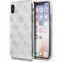 Guess 4G Solid Glitter carcasă cu sclipici pentru iPhone X / XS - argintiu