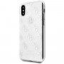 Guess 4G Solid Glitter carcasă cu sclipici pentru iPhone X / XS - argintiu