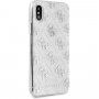 Guess 4G Solid Glitter carcasă cu sclipici pentru iPhone X / XS - argintiu