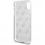 Guess 4G Solid Glitter carcasă cu sclipici pentru iPhone X / XS - argintiu