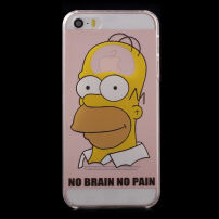 Carcasă transparentă pentru iPhone 5 / 5S / SE (2016) - Homer Simpson - No Brain No Pain