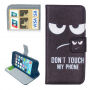 Husă cu stativ integrat şi port-act, pentru iPhone 5 / 5S / SE (2016) – "DON`T TOUCH MY PHONE"