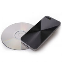 Carcasă din plastic cu suprafaţă CD, pentru iPhone 5 / 5S / SE (2016) - negru