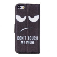 Husă cu stativ integrat şi port-act, pentru iPhone 5 / 5S / SE (2016) – "DON`T TOUCH MY PHONE"