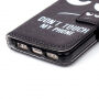 Husă cu stativ integrat şi port-act, pentru iPhone 5 / 5S / SE (2016) – "DON`T TOUCH MY PHONE"