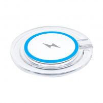 Încărcător QI wireless cu încărcare rapidă şi cu indicator luminos, pentru iPhone - albastru