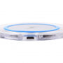 Încărcător QI wireless cu încărcare rapidă şi cu indicator luminos, pentru iPhone - albastru