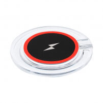 Încărcător QI wireless cu încărcare rapidă şi cu indicator luminos, pentru iPhone - roşu