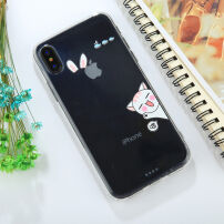 Carcasă pentru iPhone XS / iPhone X - cu pisică şi urechi de iepure