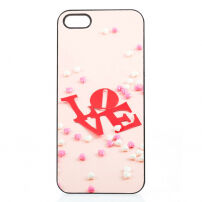 Carcasă din plastic cu strat din aluminiu, pentru iPhone SE (2016) / 5S / 5C / 5 - Love