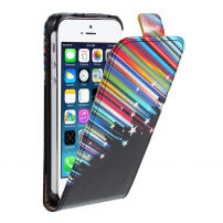 Husă rabatabilă de protecţie pentru iPhone SE (2016) / 5S / 5 / 5C - ploaie de meteoriţi