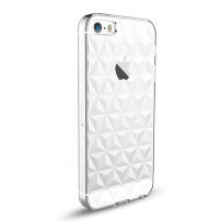 Carcasă de protecţie USAMS, din plastic, cu model de diamante şi dopuri anti-praf, pentru iPhone SE (2016) / 5S / 5 / 5C-