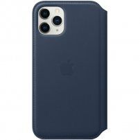Apple Folio husă originală din piele pentru iPhone 11 Pro - albastru închis