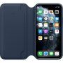 Apple Folio husă originală din piele pentru iPhone 11 Pro - albastru închis