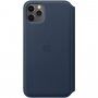 Husă originală Apple Folio din piele pentru iPhone 11 Pro Max - albastru închis