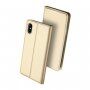 Husă DUX DUCIS, cu suport şi buzunare de acte, pentru Apple iPhone XS / iPhone X - auriu