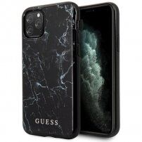 Guess carcasă cu model de marmură pentru iPhone 11 Pro Max - negru