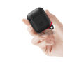 Husă de protecţie impermeabilă şi rezistentă la praf, din silicon, pentru AirPods 1 / 2 - negru