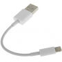 Cablu scurt USB-A / Lightning, de date și încărcare, pentru iPhone / iPad / iPod / AirPods - 13 cm – alb