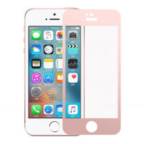 Sticlă 3D durificată, pentru toată circumferinţa telefonului, pentru iPhone SE (2016)/ 5S / 5 - 0,3 mm - roz-auriu