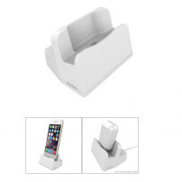 Staţie de andocare universală şi stativ cu conector lightning, pentru Apple iPhone / iPad / AirPods / Magic Mouse - argintiu