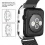 Carcasă metalică cu curea structură milano pentru Apple Watch 38mm - negru