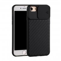 Husă cu capac glisant pe aparat foto pentru iPhone 6 Plus / 6S Plus / 7 Plus / 8 Plus - negru