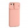 Husă cu capac glisant pe aparat foto pentru iPhone 6 / 6S / 7 / 8 / SE (2020/2022) - somon