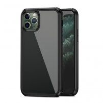 Ipaky carcasă de protecție din plastic moale și sticlă temperată pentru iPhone 11 Pro Max - negru