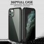 Ipaky carcasă de protecție din plastic moale și sticlă temperată pentru iPhone 11 Pro Max - negru