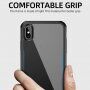 Ipaky carcasă cu partea din spate din sticlă și protecție a marginilor pentru iPhone X / XS - negru