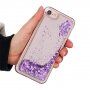 Carcasă tip clepsidră cu paiete pentru iPhone 6 / 6S / 7 / 8 / SE (2020/2022) - violet