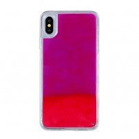 Carcasă fluorescentă tip clepsidră pentru iPhone XS Max - roșu-violet