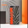 Ipaky carcasă elegantă cu suprafață din material textil pentru iPhone 6 Plus / 7 Plus / 8 Plus - gri-portocaliu