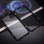 Husă pentru întreg telefon din sticlă temperată și cadru din metal pentru iPhone 11 - negru