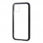 Husă pentru întreg telefon din sticlă temperată și cadru din metal pentru iPhone 11 - negru