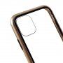 Husă pentru întreg telefon din sticlă temperată și cadru din metal pentru iPhone 11 Pro - auriu