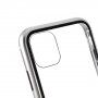 Husă pentru întreg telefon din sticlă temperată și cadru din metal pentru iPhone 11 Pro - argintiu