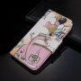 Husă flip roz mașină retro pentru iPhone 7 / 8 / SE (2020/2022) - colorat